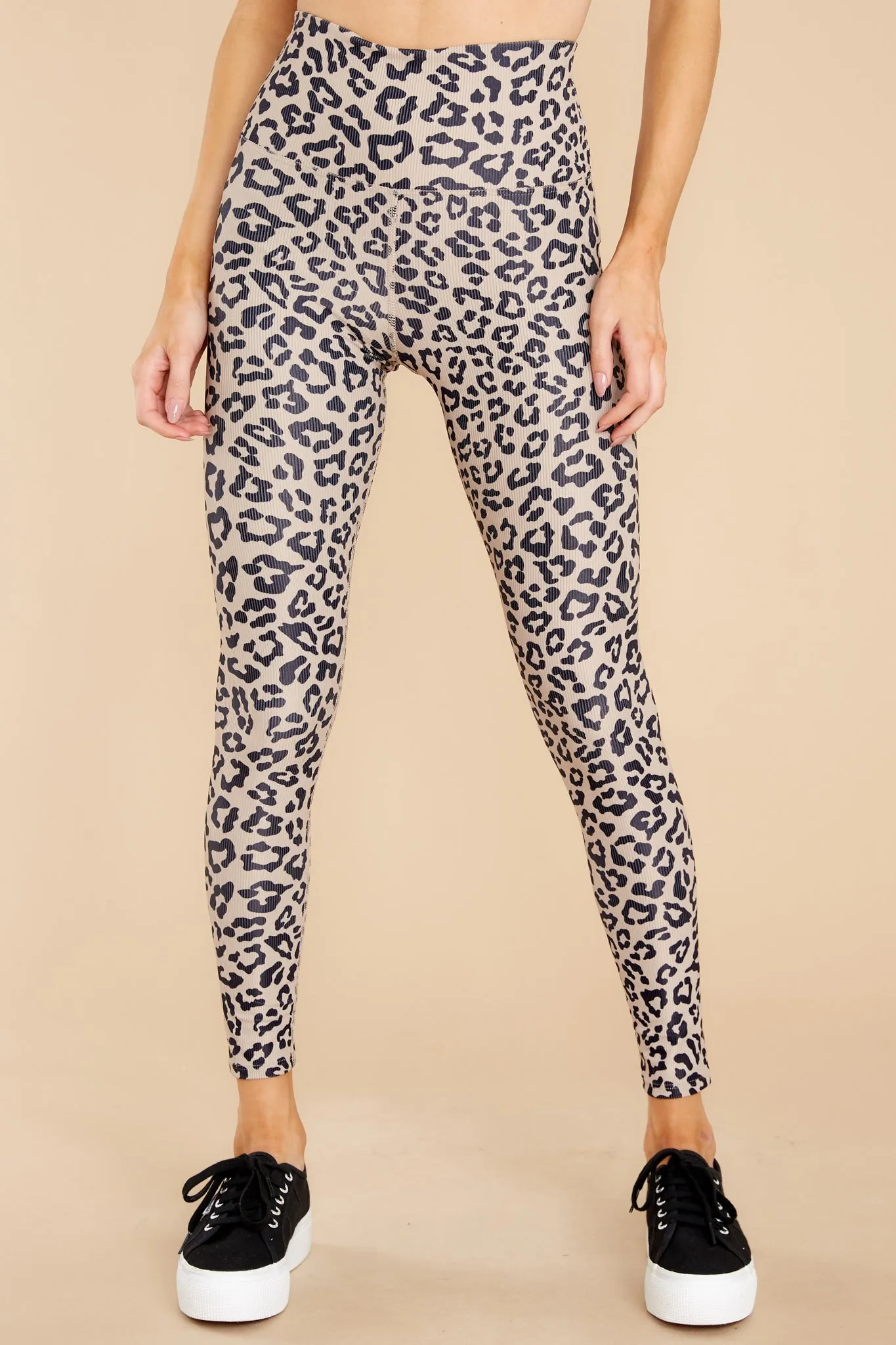 Ayla Taupe Core Leopard Legging