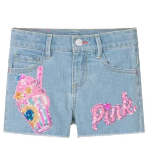 Billieblush Embroidered Sequin Denim Shorts