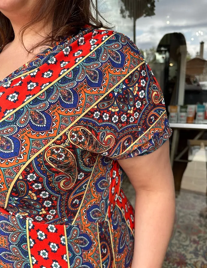 Bohemian Paisley Stripe Patchwork Dress