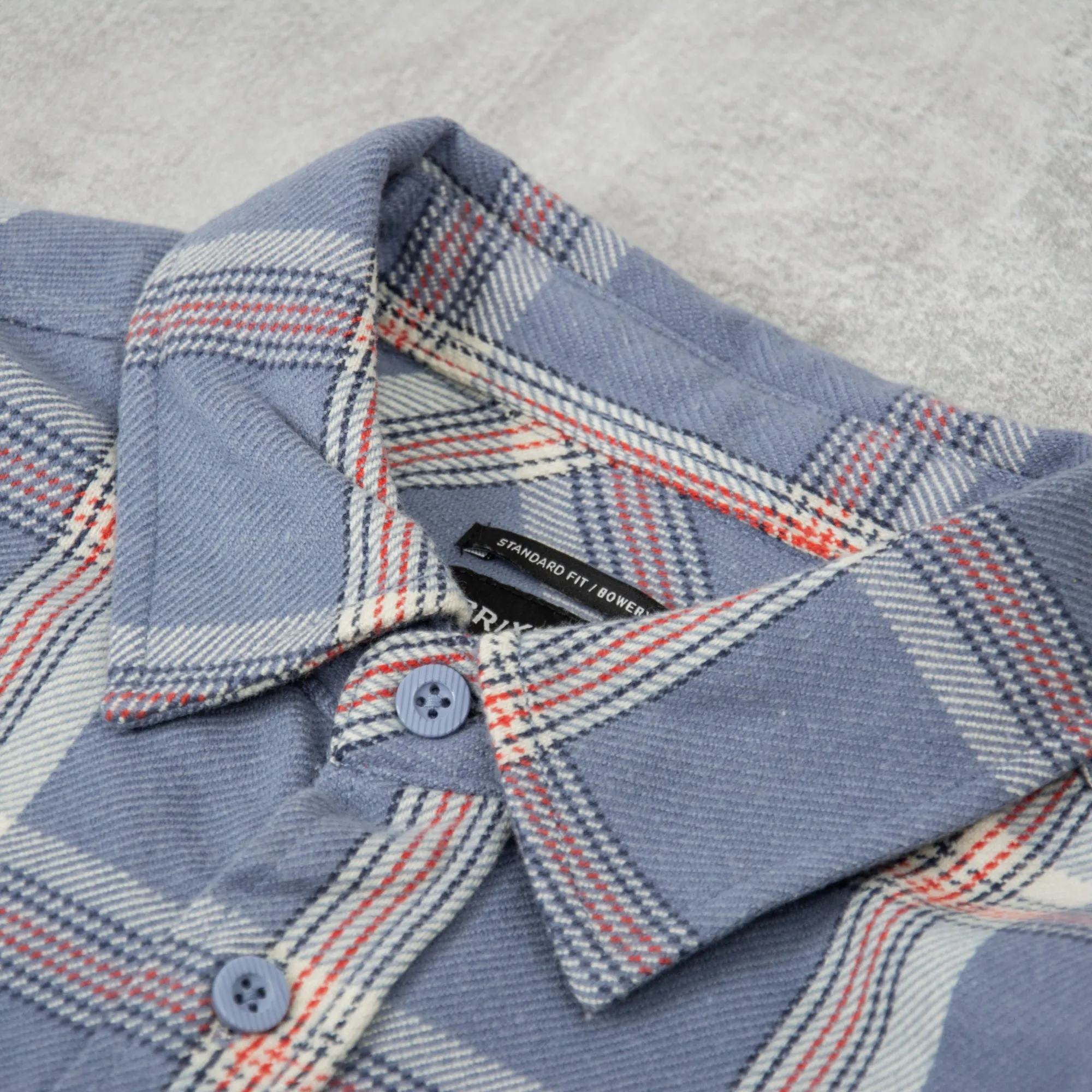 Brixton Bowery Stretch Flannel - Flint Blue / Grey