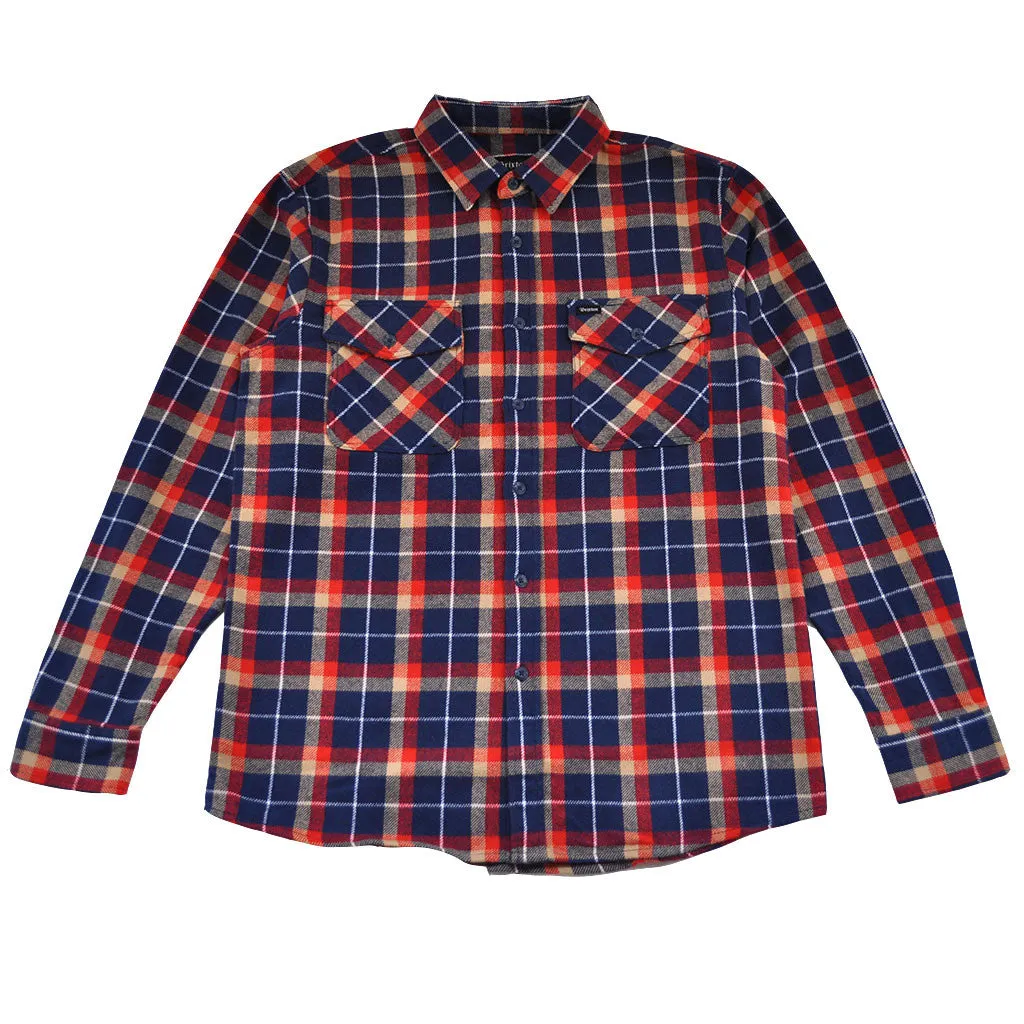 Brixton - Grady Men's L/S Flannel Shirt, Deep Blue