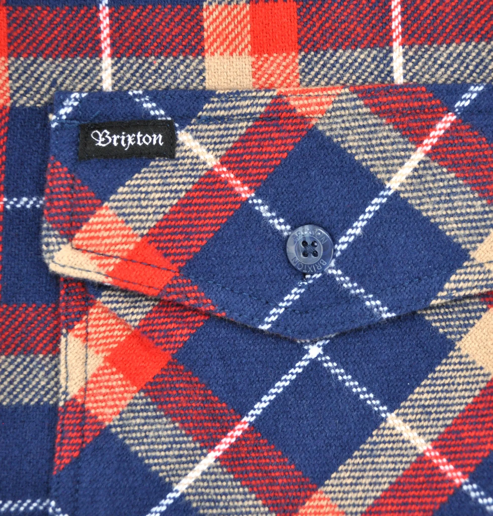 Brixton - Grady Men's L/S Flannel Shirt, Deep Blue