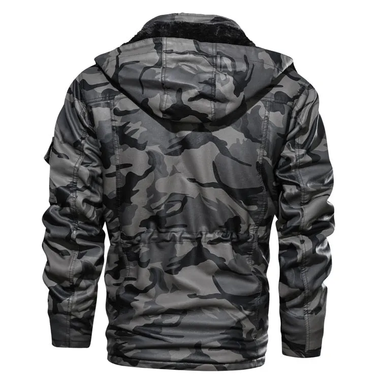 Camouflage Hoodie Fleeced Lined Winter Coats