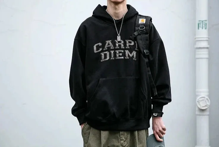 'Carpe Diem' Applique Hoodie