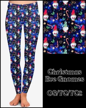 Christmas Eve gnome leggings (kc)