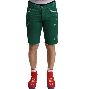 Dolce & Gabbana Chic Green Denim Bermuda Shorts