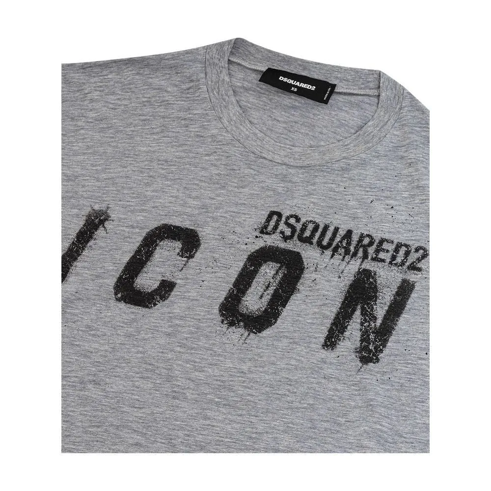 Dsquared² Sleek Gray Cotton Tee for Stylish Men