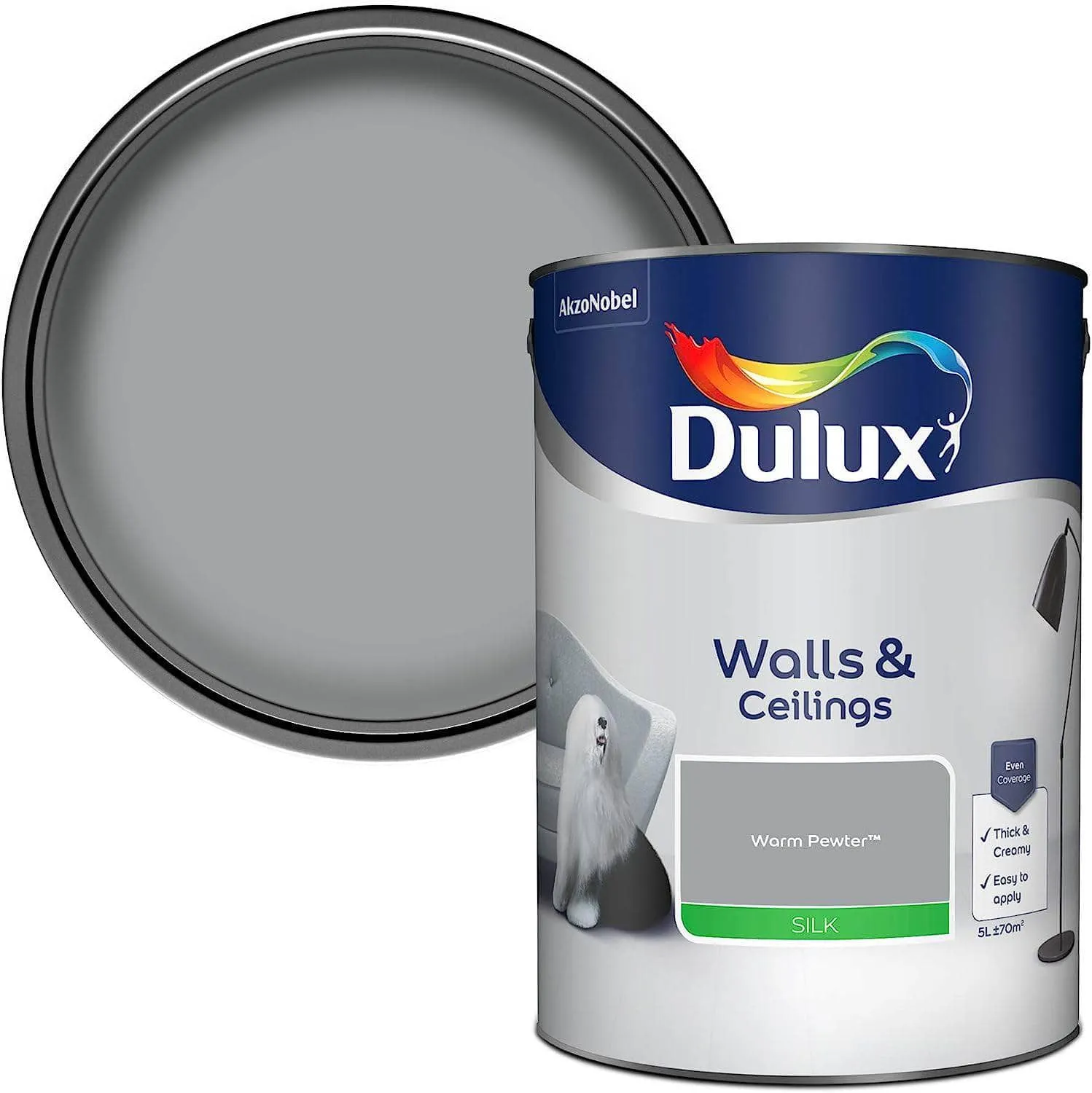 Dulux Silk Emulsion 5L - Warm Pewter