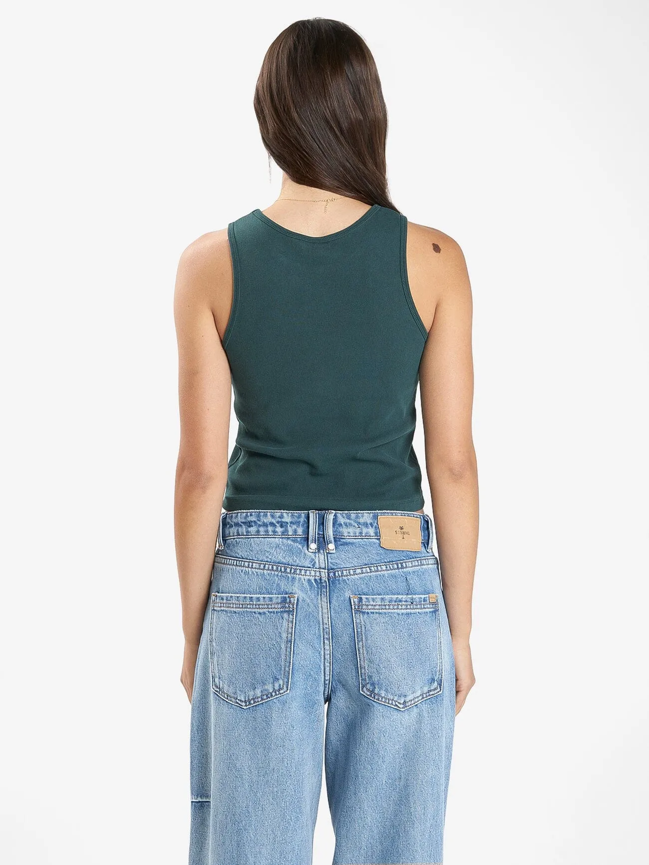 Energy is Precious Curve Tank - Dark Jade