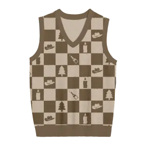 Evermore Checkered Knit Vest