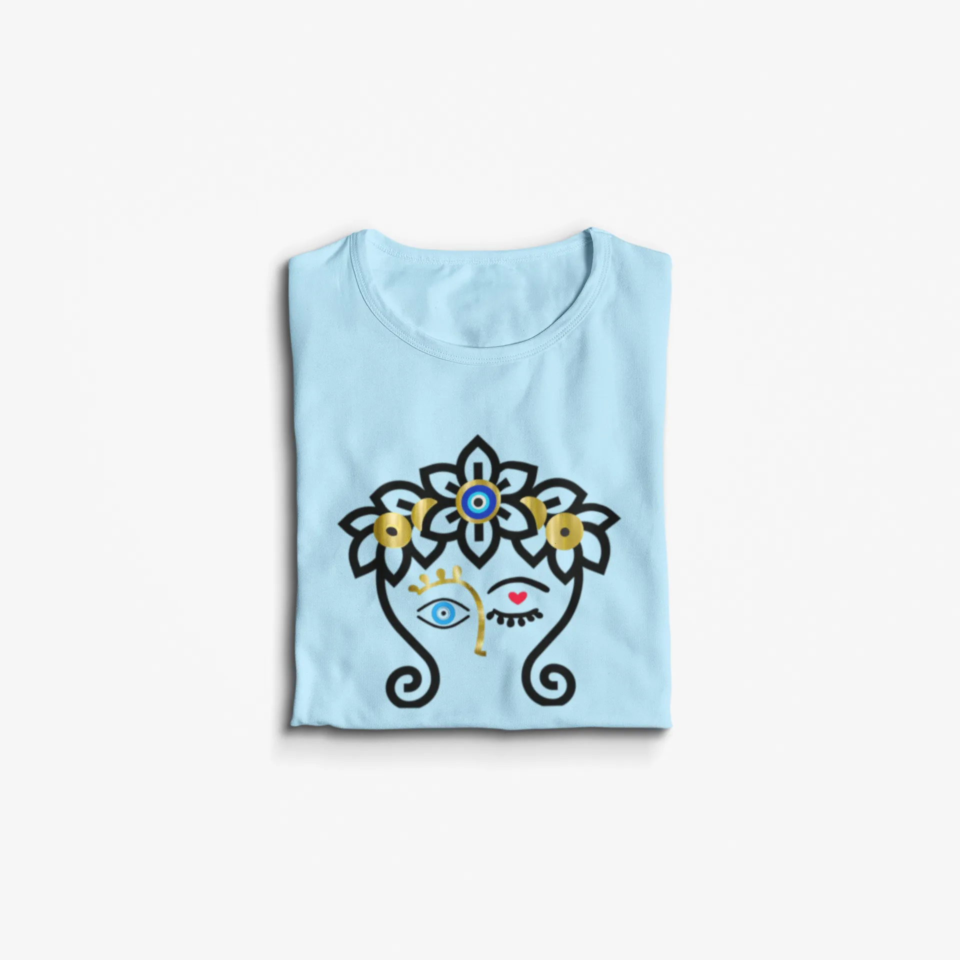 Evil Eye T shirt Face Siluet Top Woman Face Tshirt Amida By Zaa Boho Top