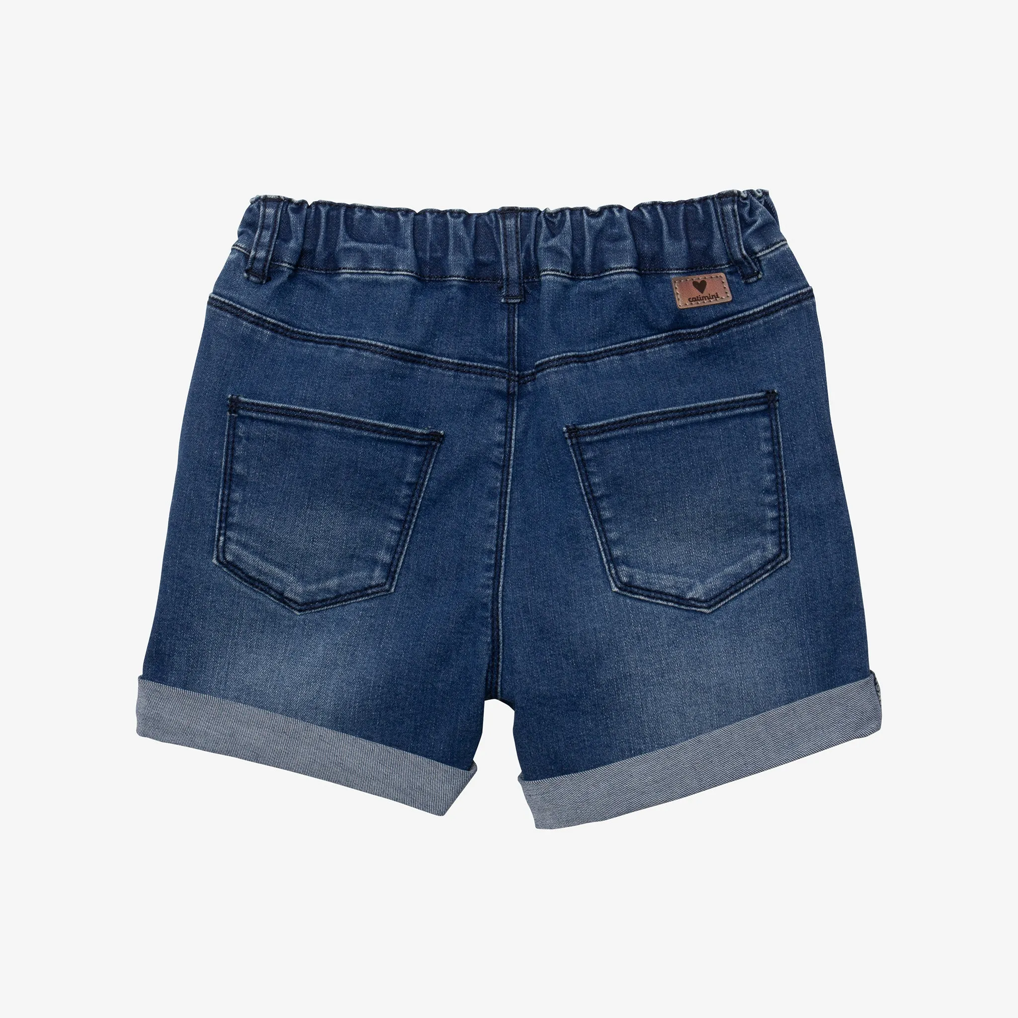 Girls' embroidered jean shorts