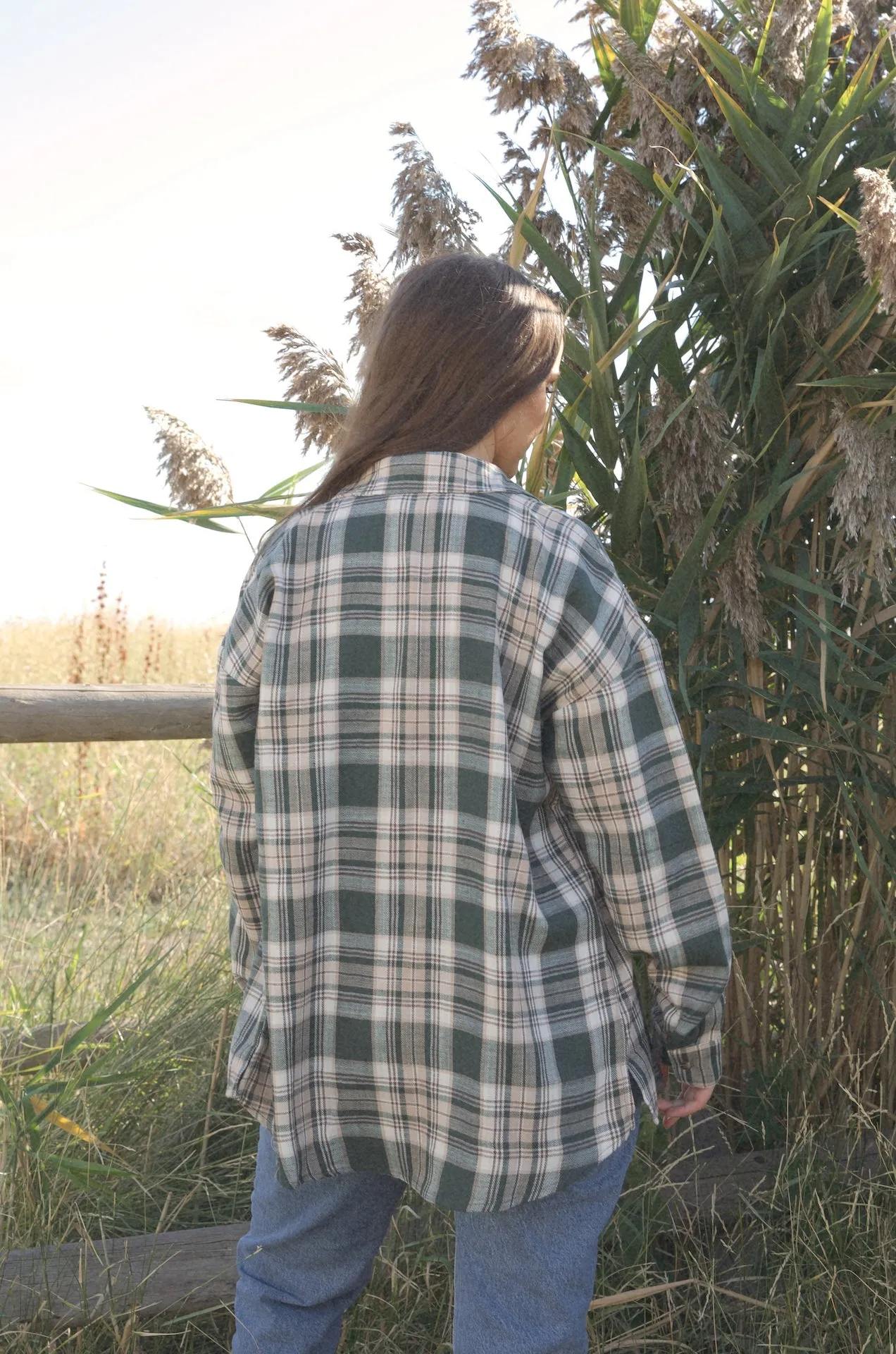 Green Oversized Boyfriend Flannel