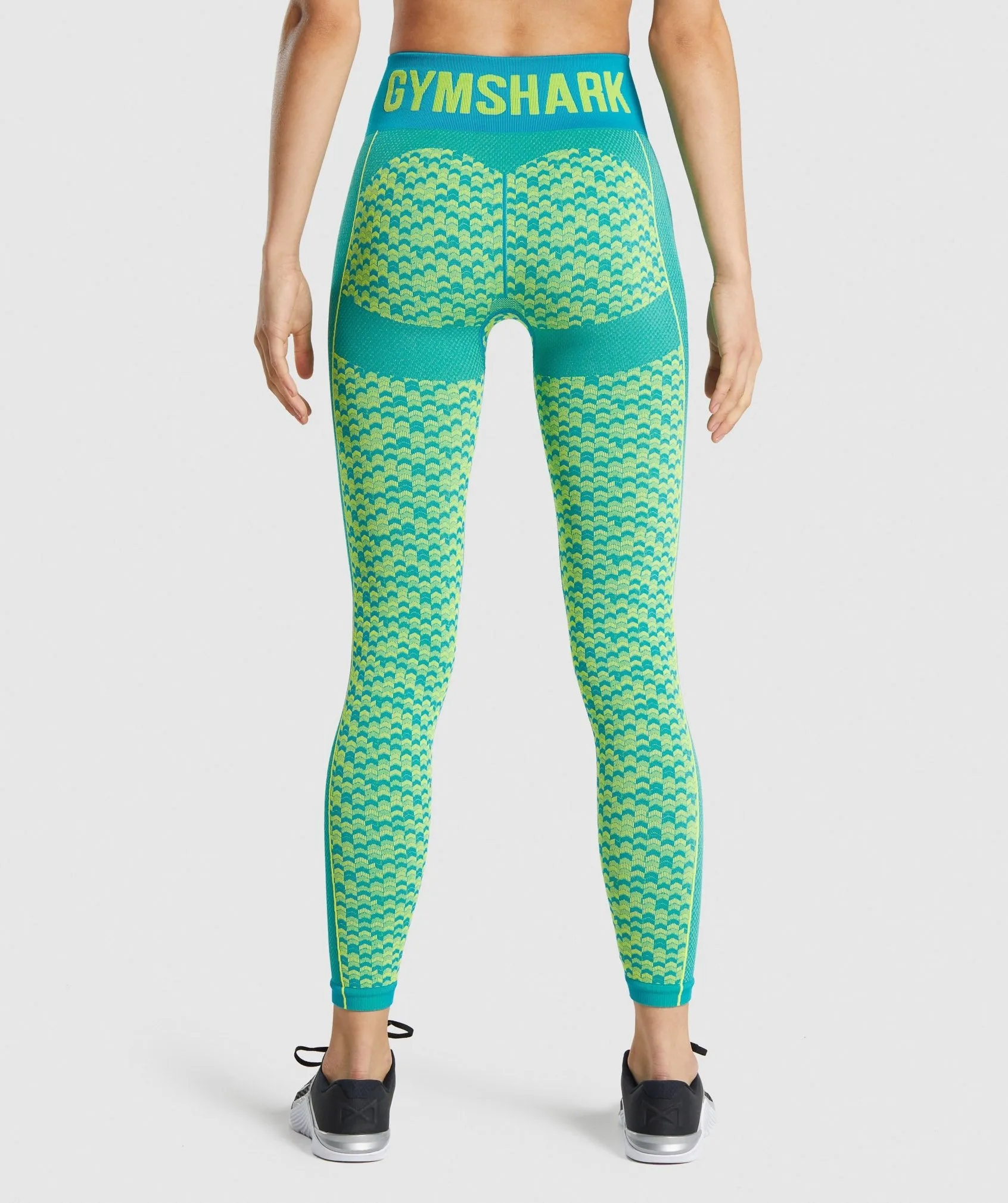 Gymshark WTFlex Seamless High Waisted Leggings - Chevron | Blue