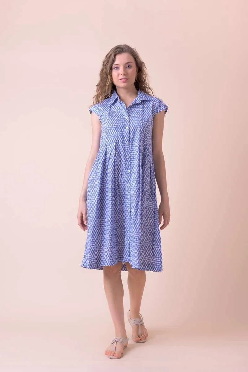 Handprint Dream Apparel Arlington Dress Tulip Blue