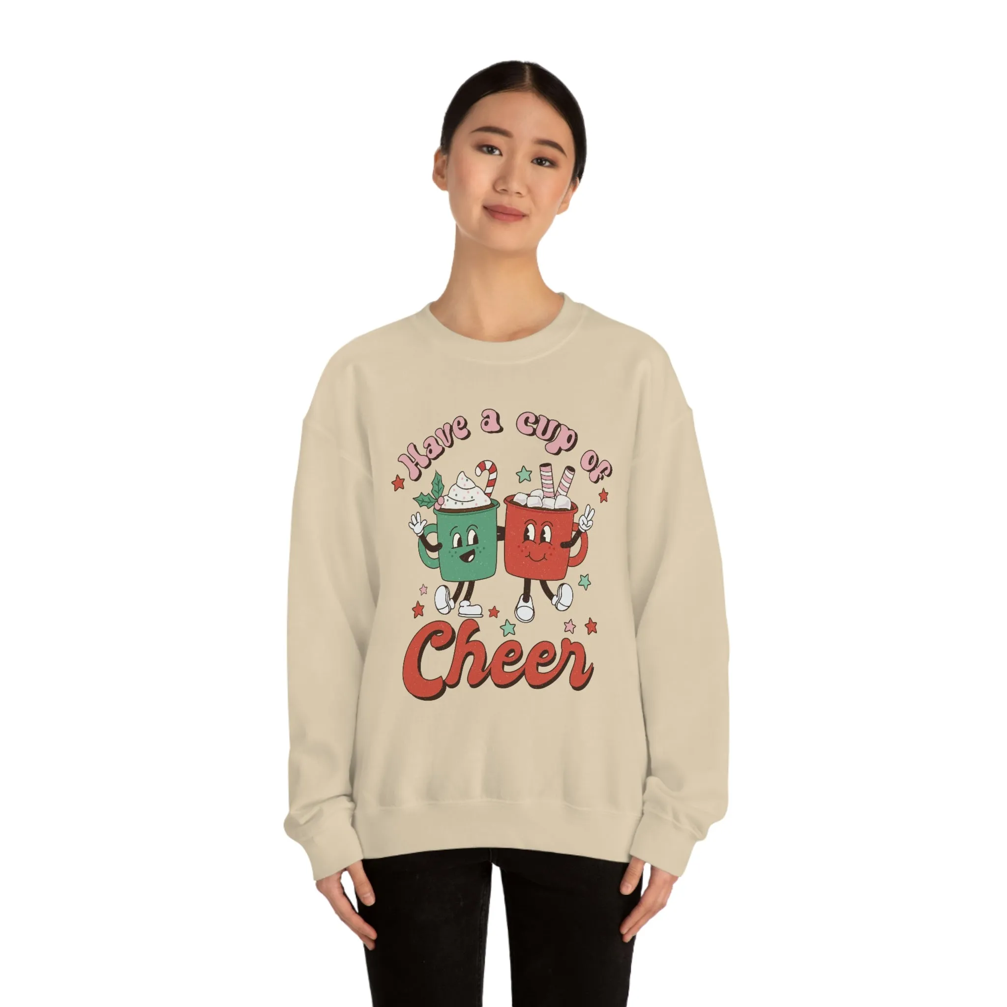 Have a Cup of Cheer Retro Christmas Shirt Unisex Heavy Blend Crewneck Sweatshirt