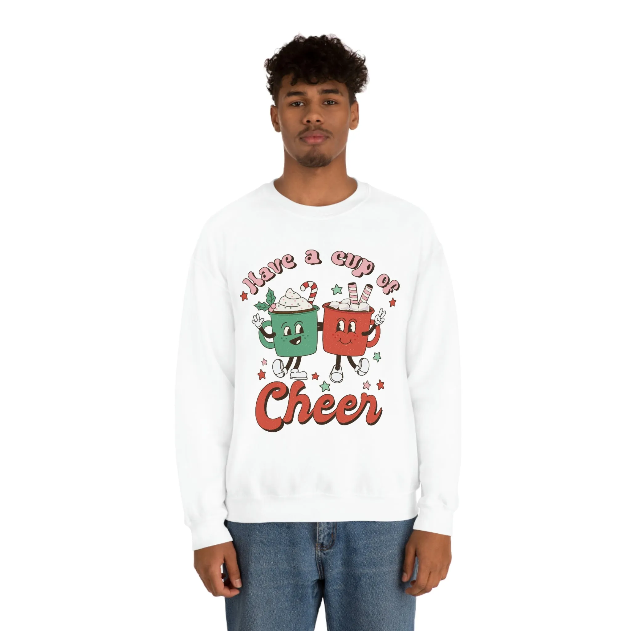 Have a Cup of Cheer Retro Christmas Shirt Unisex Heavy Blend Crewneck Sweatshirt