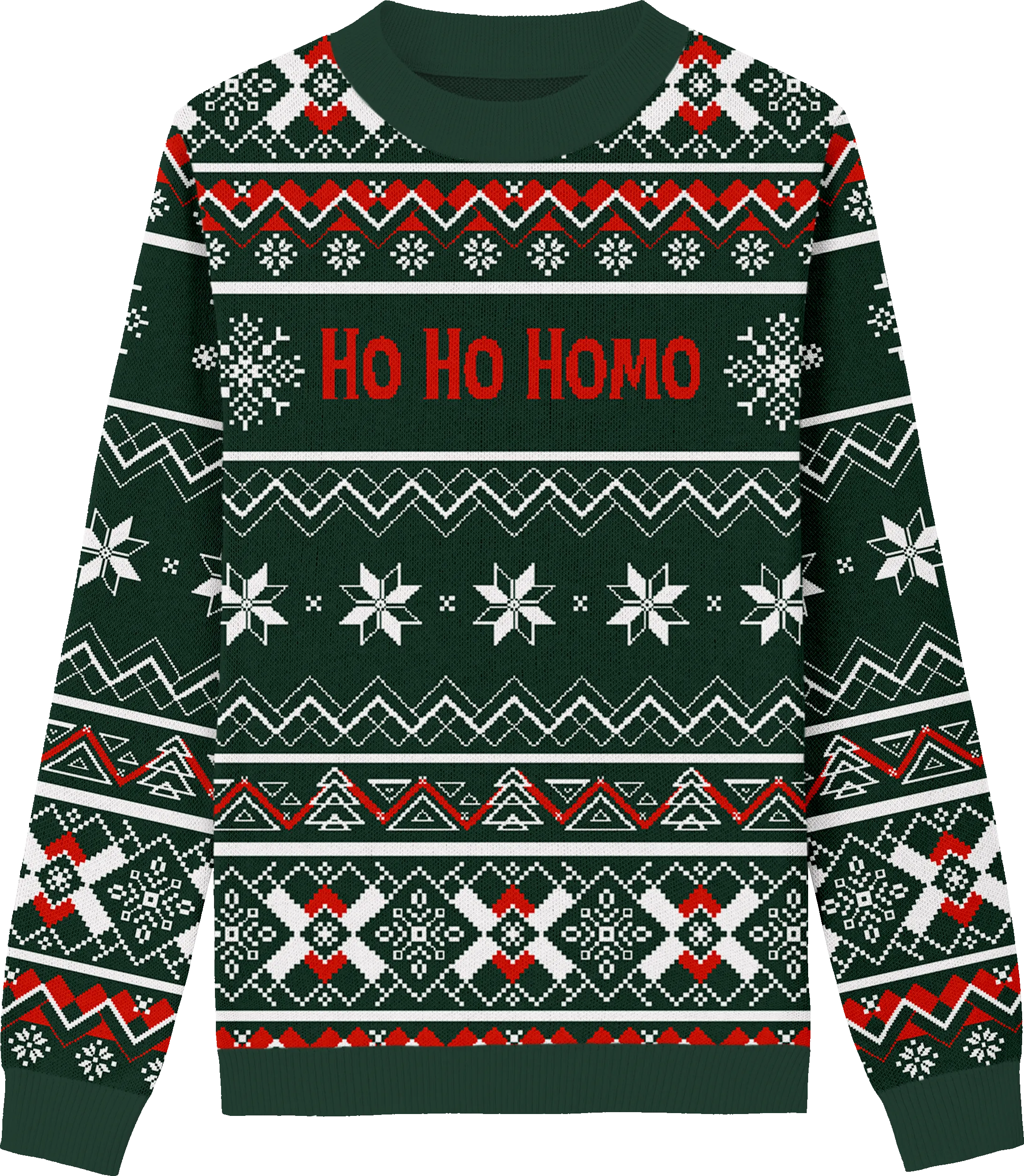 Ho Ho Homo Green Classic Fit Knit Crewneck