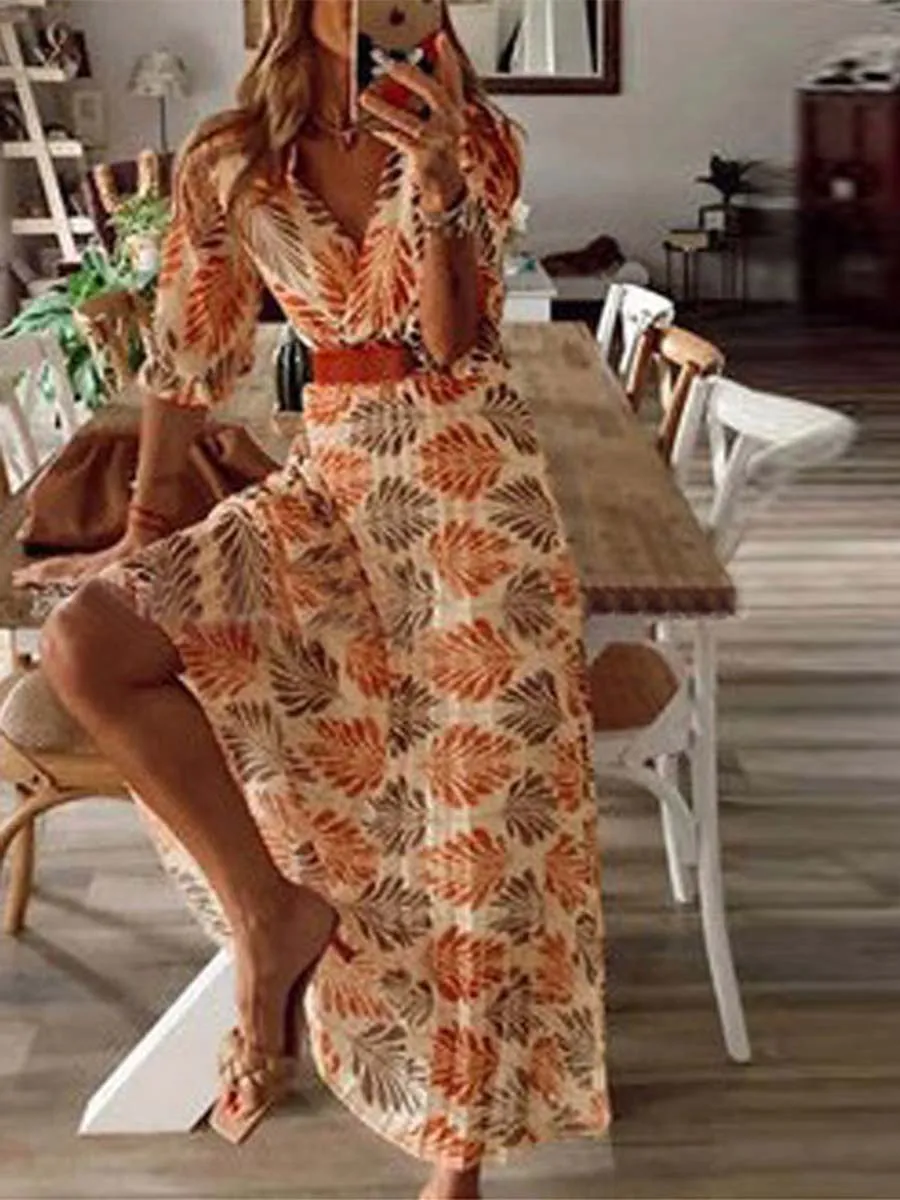 iForgirls V-Neck Printed Maxi Dress