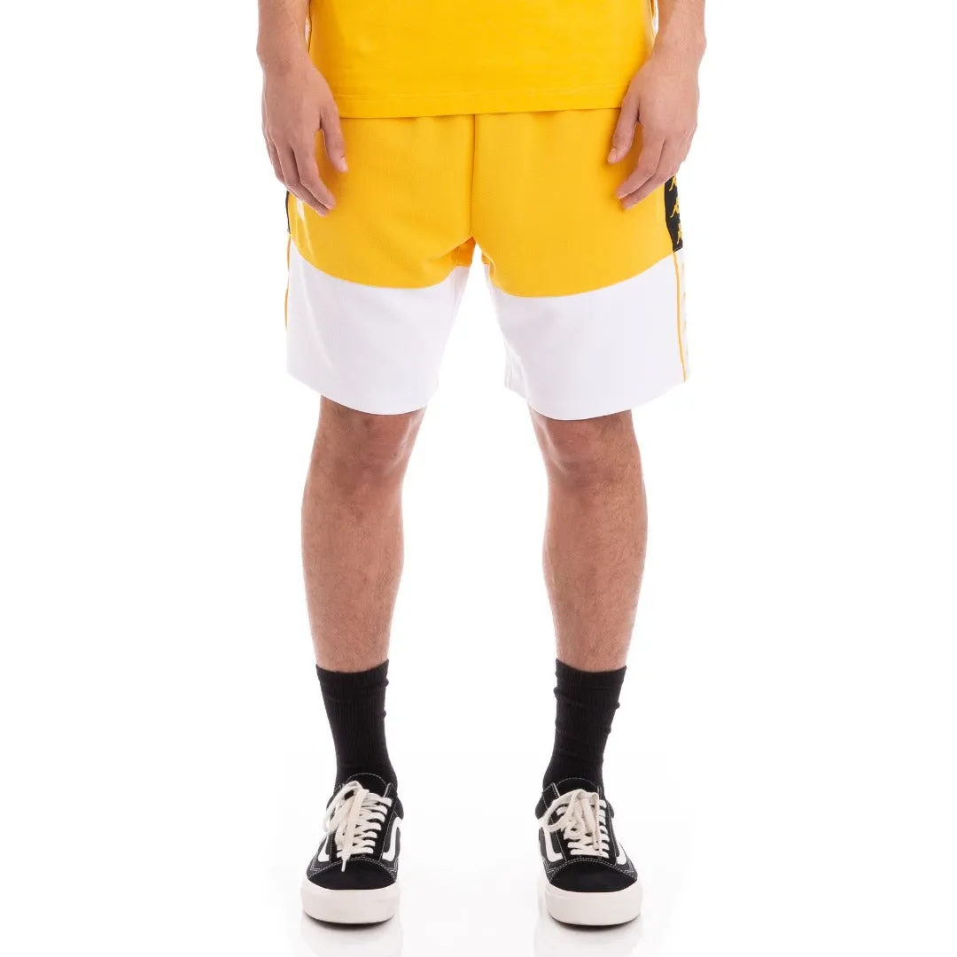 KAPPA MEN's AUTHENTIC BIPLUS YELLOW BLACK WHITE SHORTS