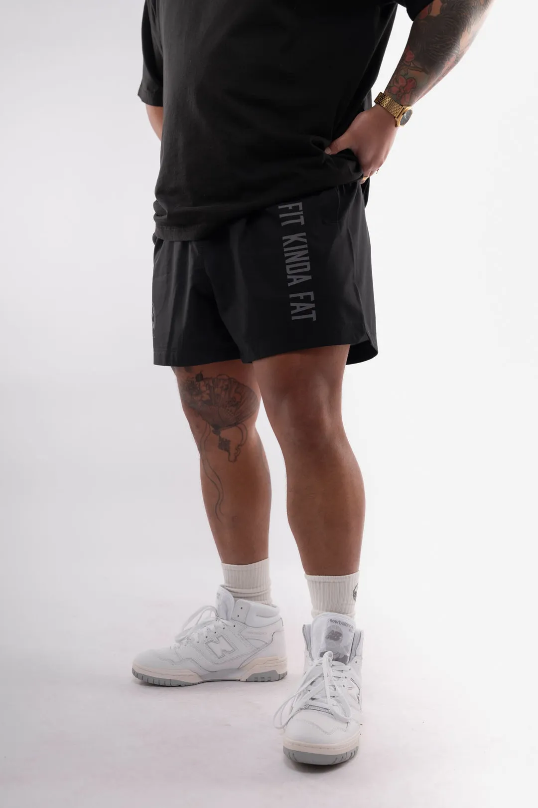 Kinda Fit Kinda Fat The Classic Premium 5.5" Training Shorts (Black)