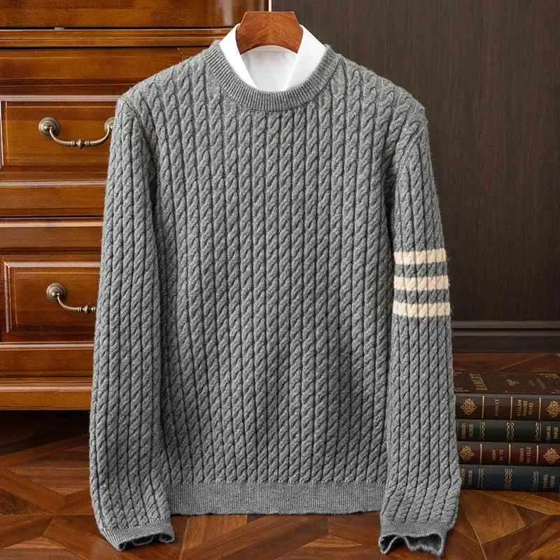 Knitwear Men's Round Neck Loose Thick Twist sweater