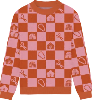 Lesbian Checkered Knit Crewneck