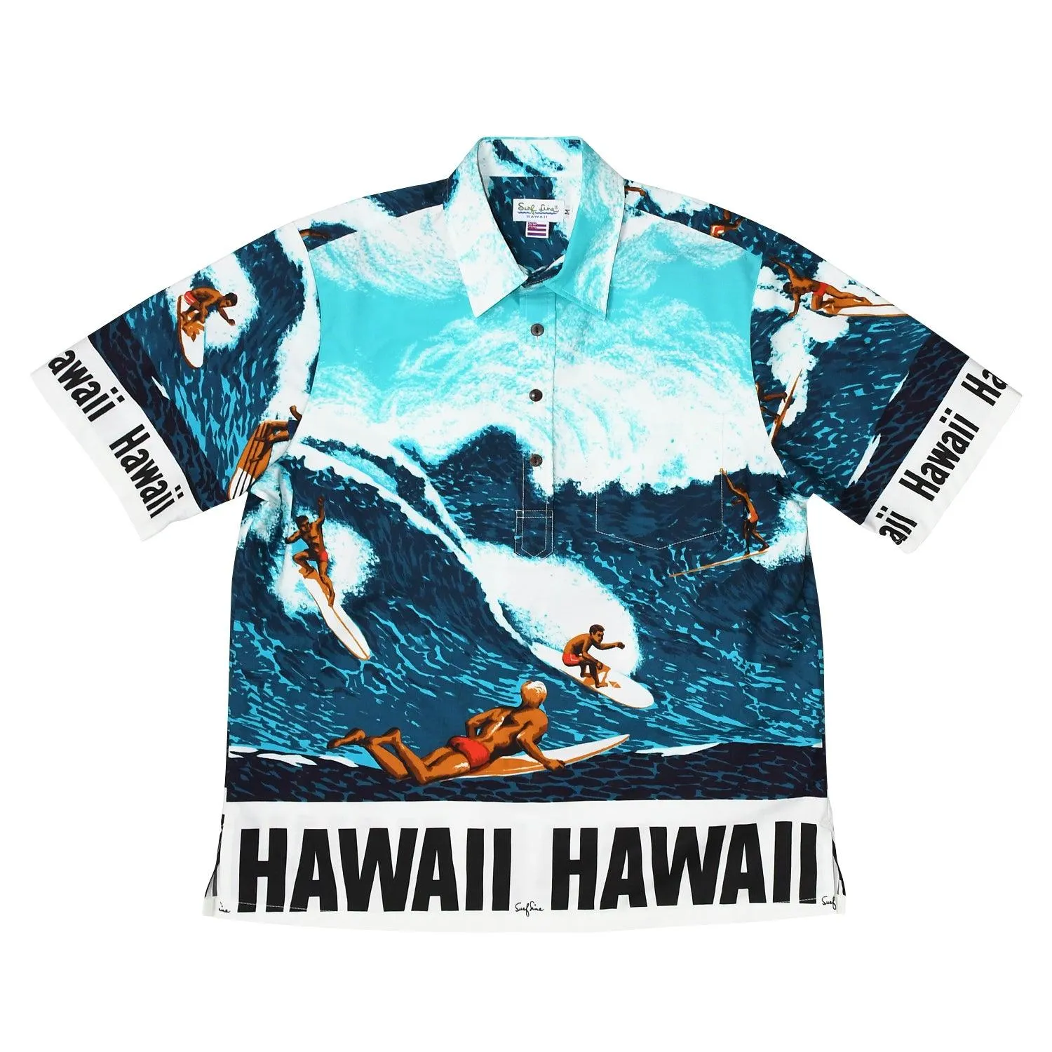 Men's Archvial Collection Cotton Pullover Shirt - Big Wave