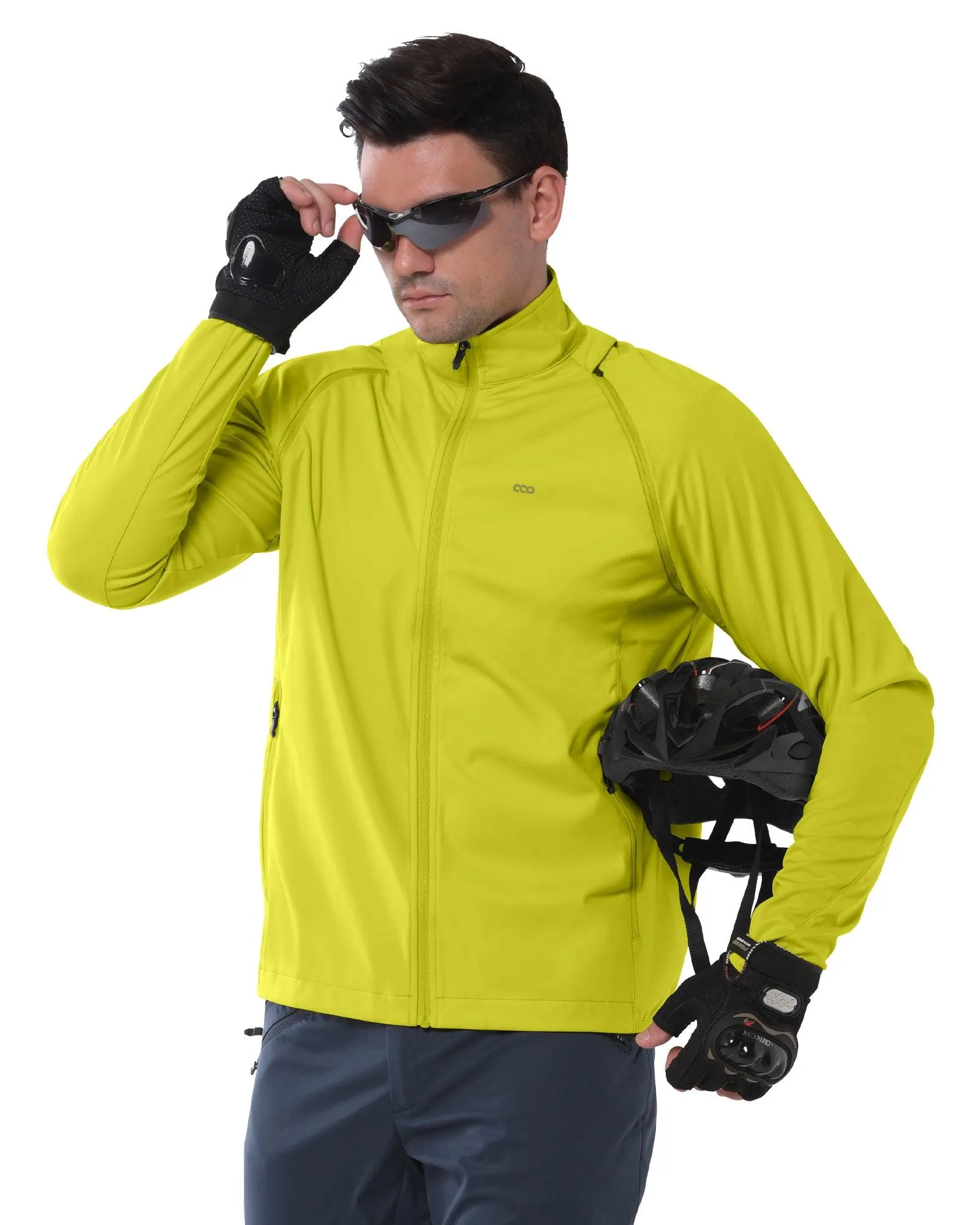 Men's Cycling Jacket Long Sleeve, Waterproof Running Bike Vest Outerwear Reflective Windproof Sleeveless Jacket