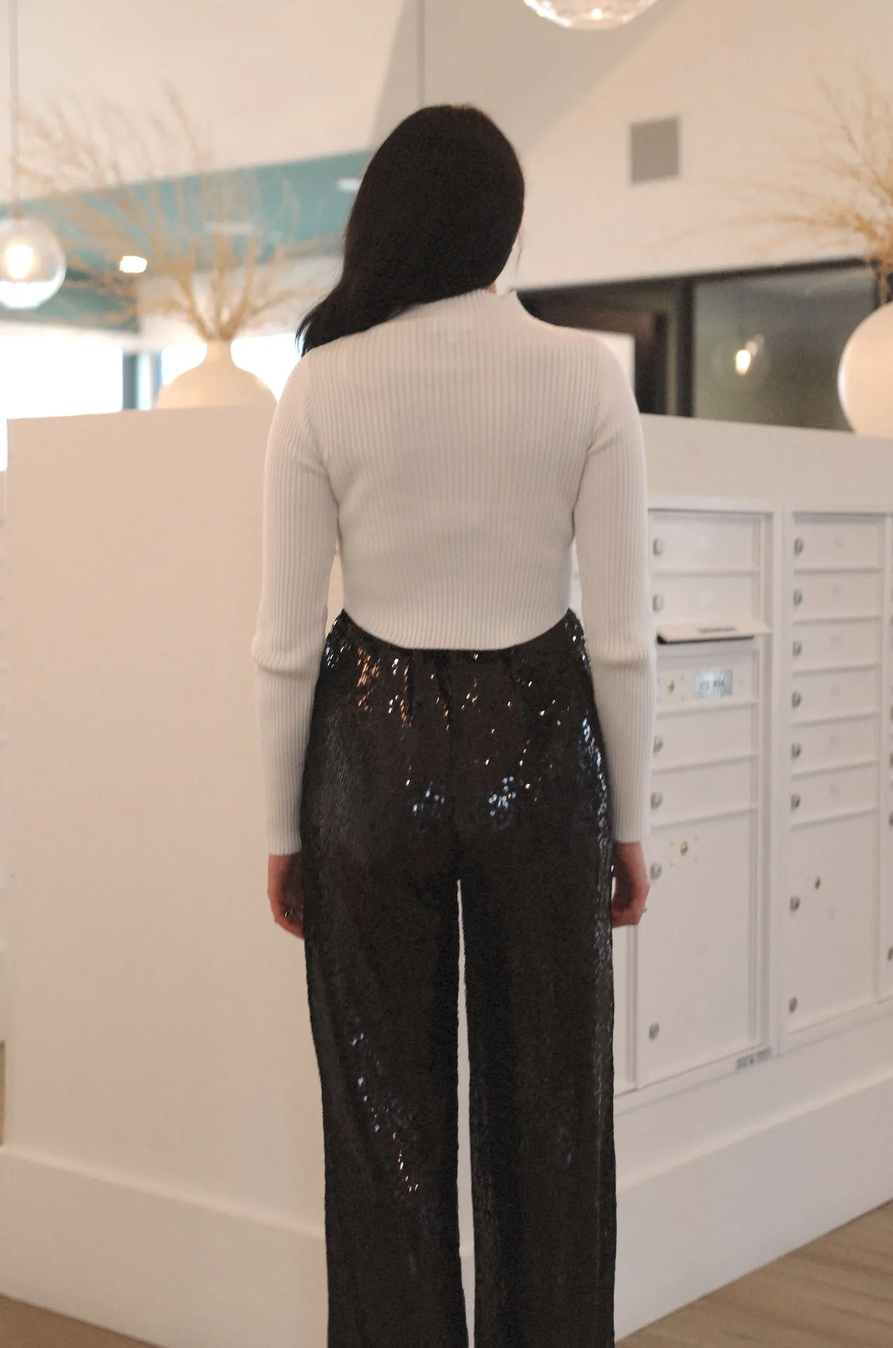 Midnight Twinkle Black Sequin Pants