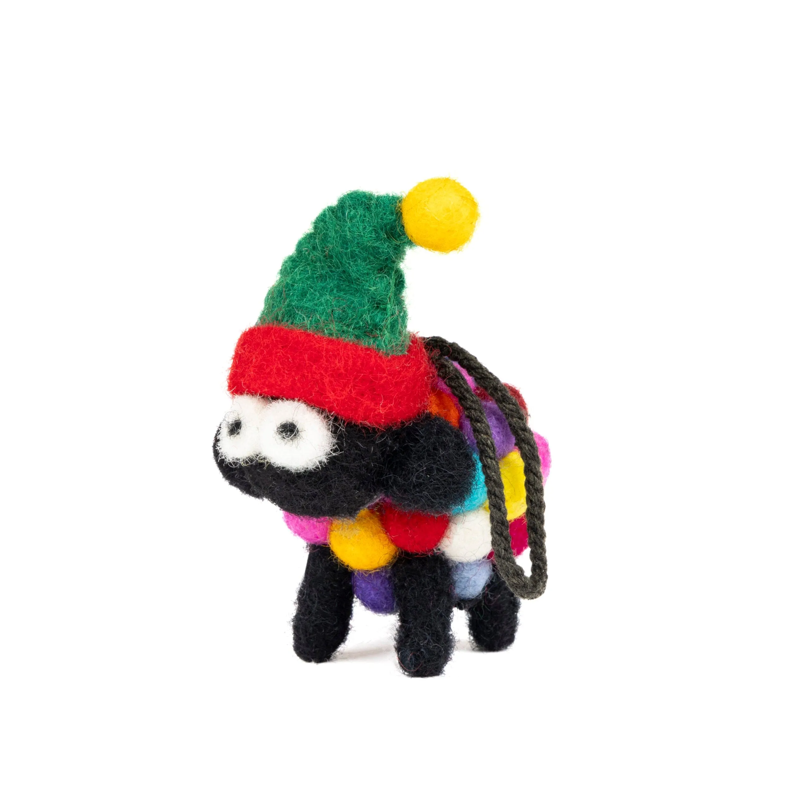 Multicoloured Sheep Collectable with Elf hat Mini