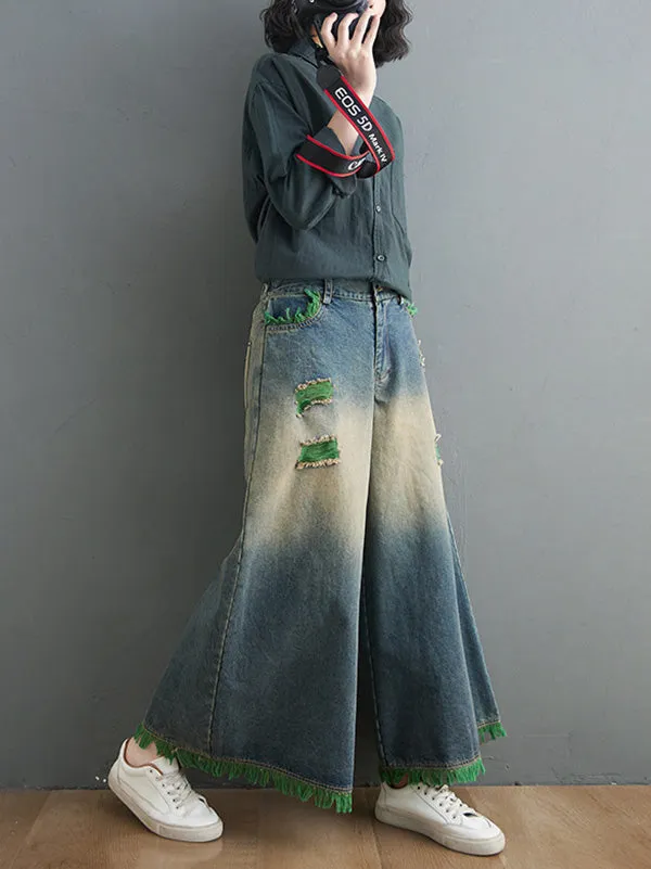 Original Split-Joint Column Wide Leg Jean Pants