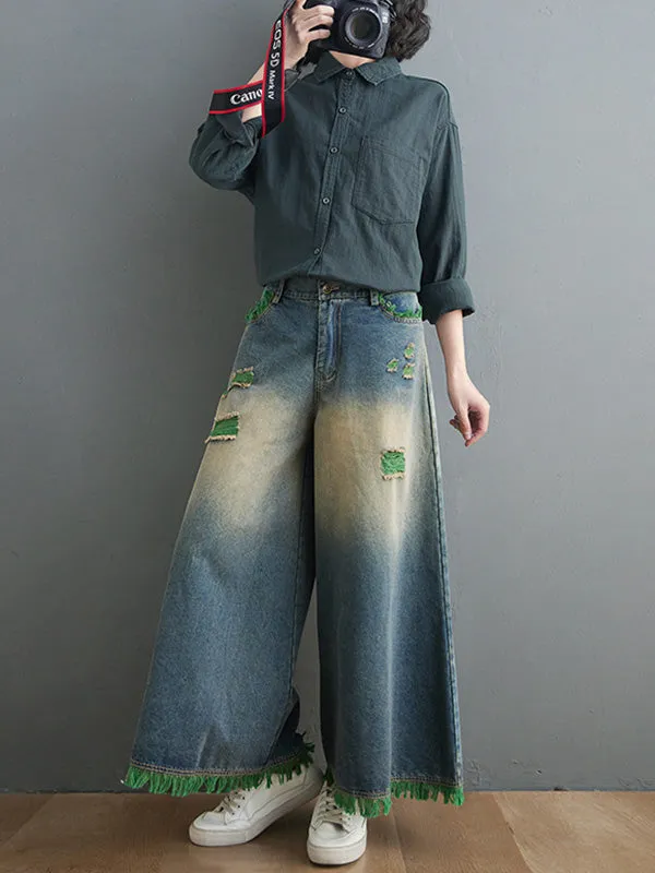 Original Split-Joint Column Wide Leg Jean Pants