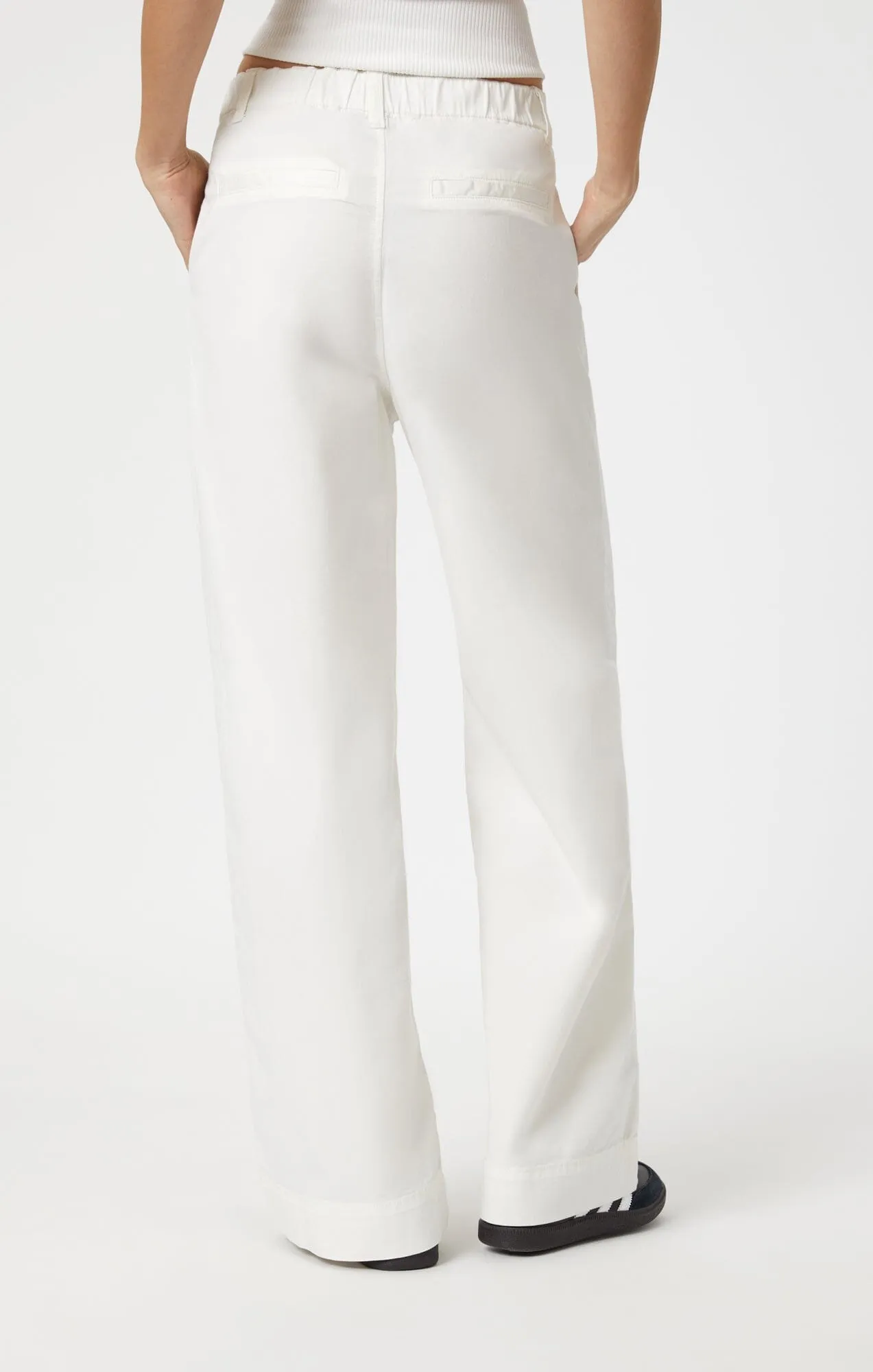 PERA PLEATED WIDE LEG IN OFF-WHITE LIGHT TWILL