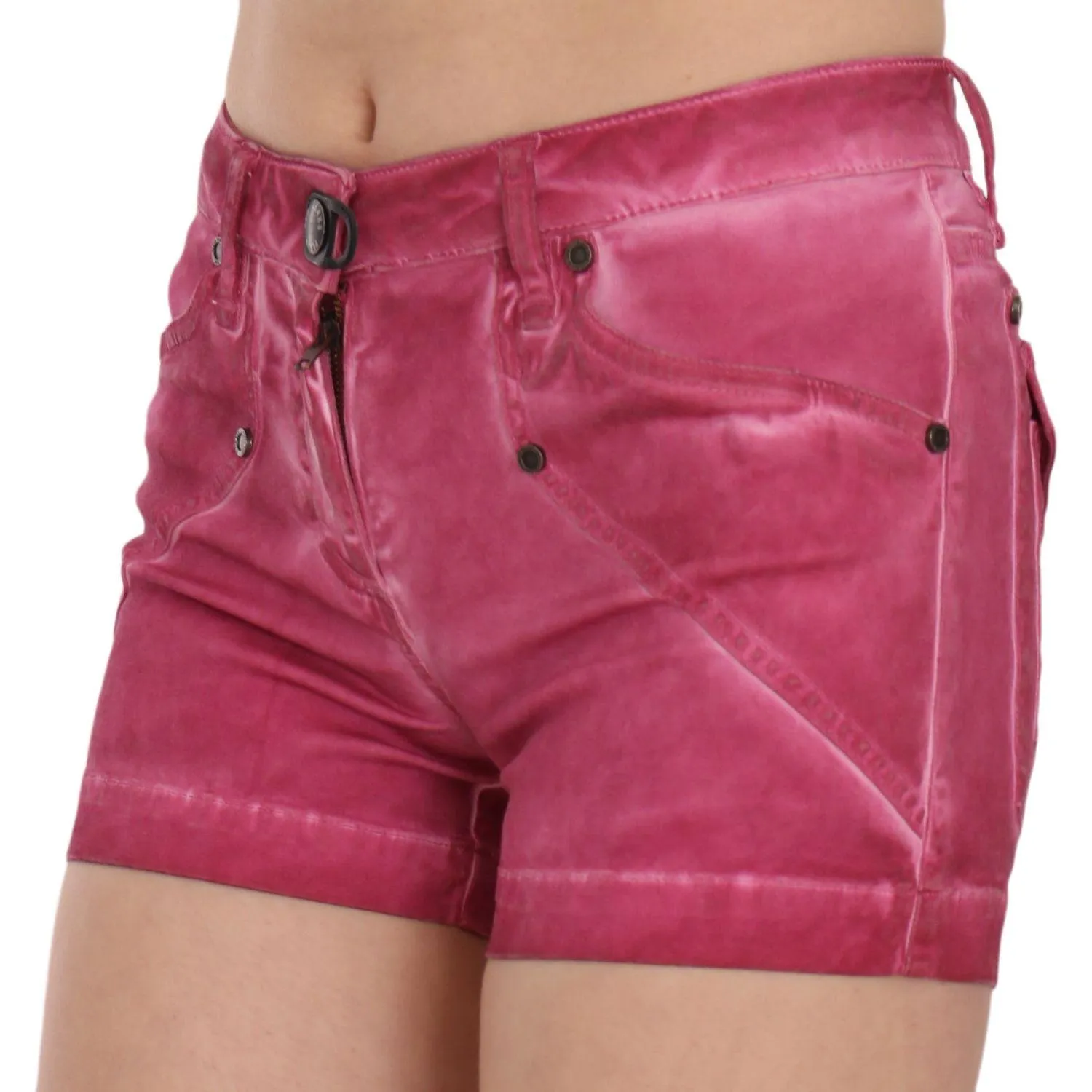 PLEIN SUD Chic Pink Washed Denim Shorts