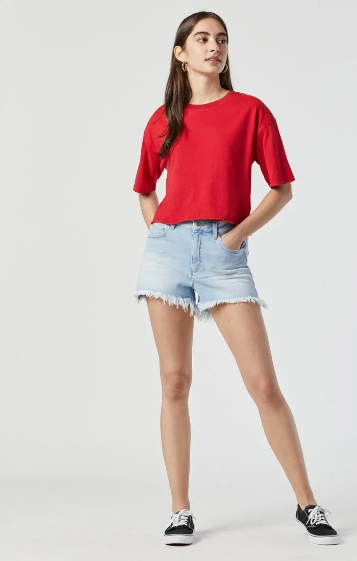 ROSIE BOYFRIEND SHORT IN LIGHT BLEACHED STRETCH