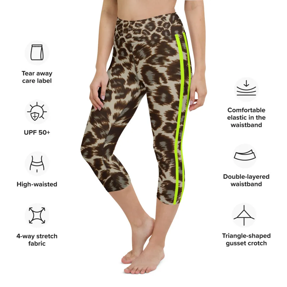 Snow Leopard Capri Leggings