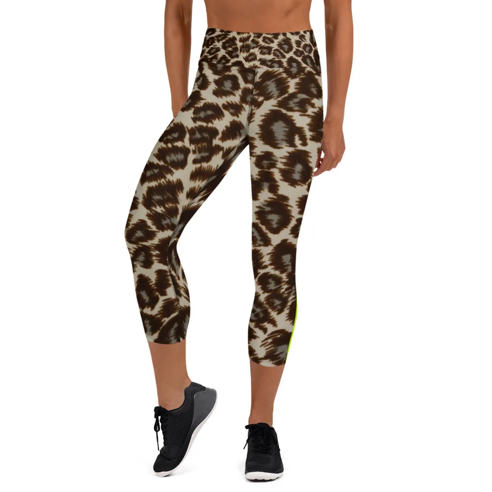 Snow Leopard Capri Leggings