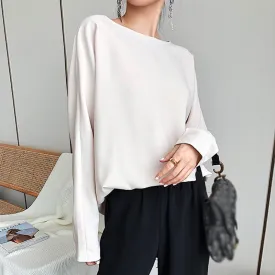 Solid Basic T Shirt For Women O Neck Long Sleeve Minimalist White T Shirts Female Spring Fashion Clothing