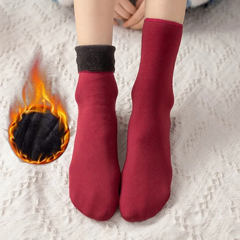 Thermal Touch Winter Warm Solid Thick Socks