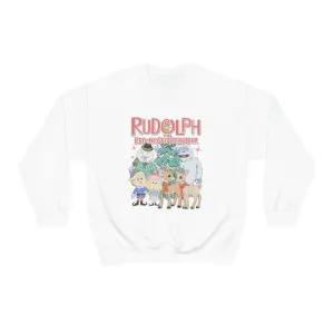 Throwback Rudolph Christmas Shirt Womens Unisex Heavy Blend Crewneck Sweatshirt