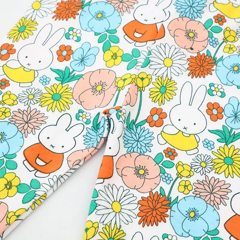 Toddler/Kid Girl's Bunny and Flowers Print Design Leggings