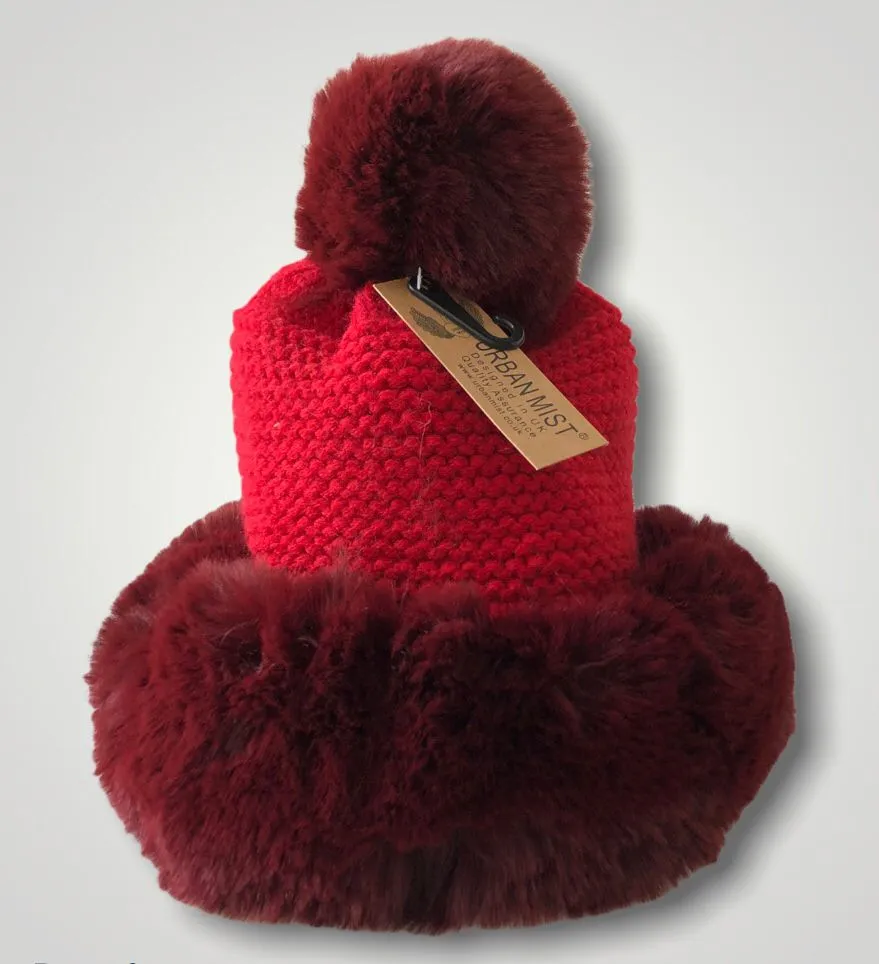 Ultra soft Luxurious Faux Fur Knit Hat with pom